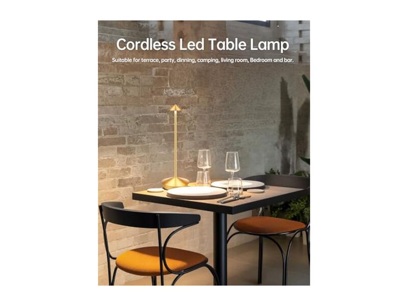 Rechargeable Cordless Waterproof 2 Pack Table Lamps For Bedroom Patio Outdoor image number 2