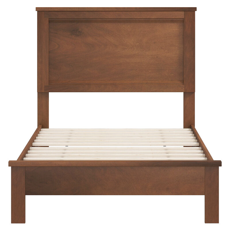 Wood Bed Frame with Headboard and Sturdy Slat Support for Mattress Stability