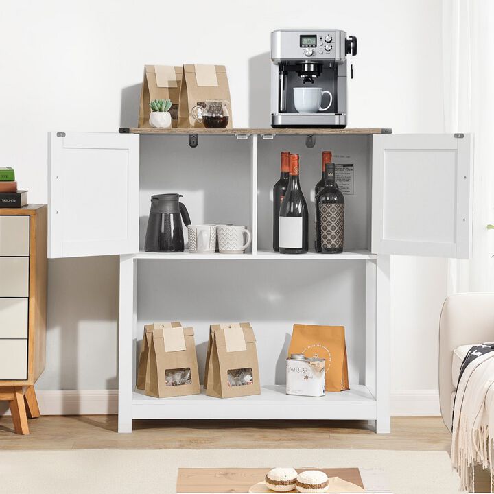 Rustic Farmhouse Buffet Sideboard with Storage Cabinets for Kitchen, Dining Room & Hallway