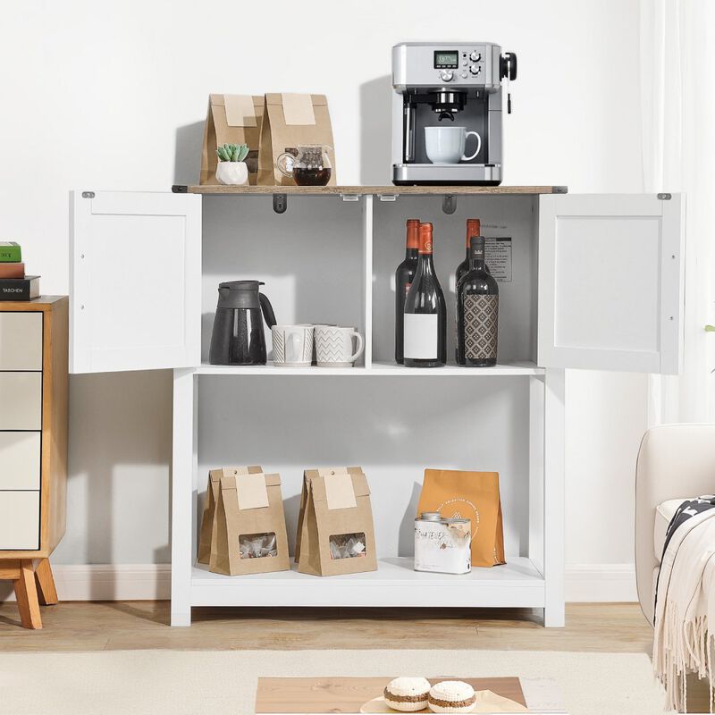 Rustic Farmhouse Buffet Sideboard with Storage Cabinets for Kitchen, Dining Room & Hallway
