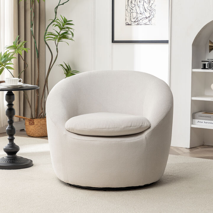 Merax Winnie 360&deg; Swivel Modern Fabric Barrel Chair