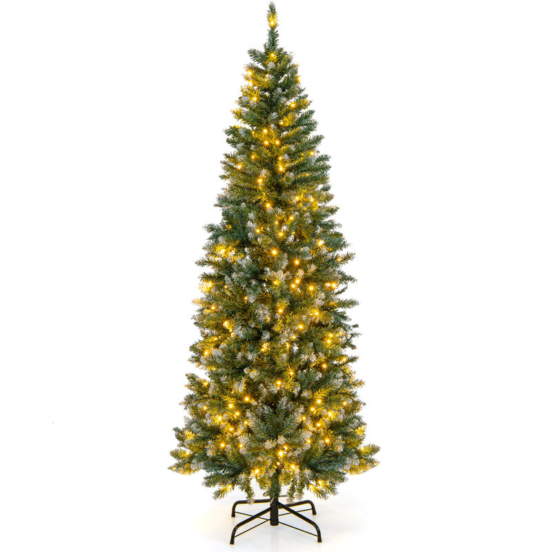 Pre-Lit Artificial Christmas Tree with Snowy Branch Tips for a Wintery and Festive Holiday Atmosphere image number 0