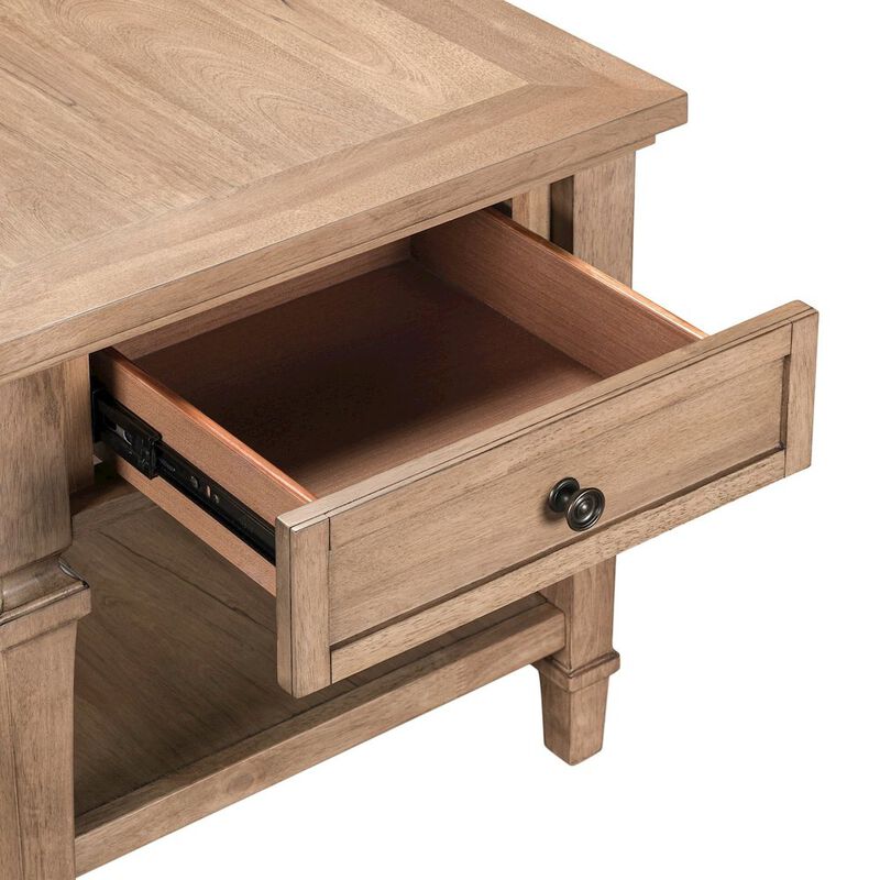 Liberty Furniture Haven Hills End Table for Living Room Traditional - Camel Beige Birch Wood image number 8