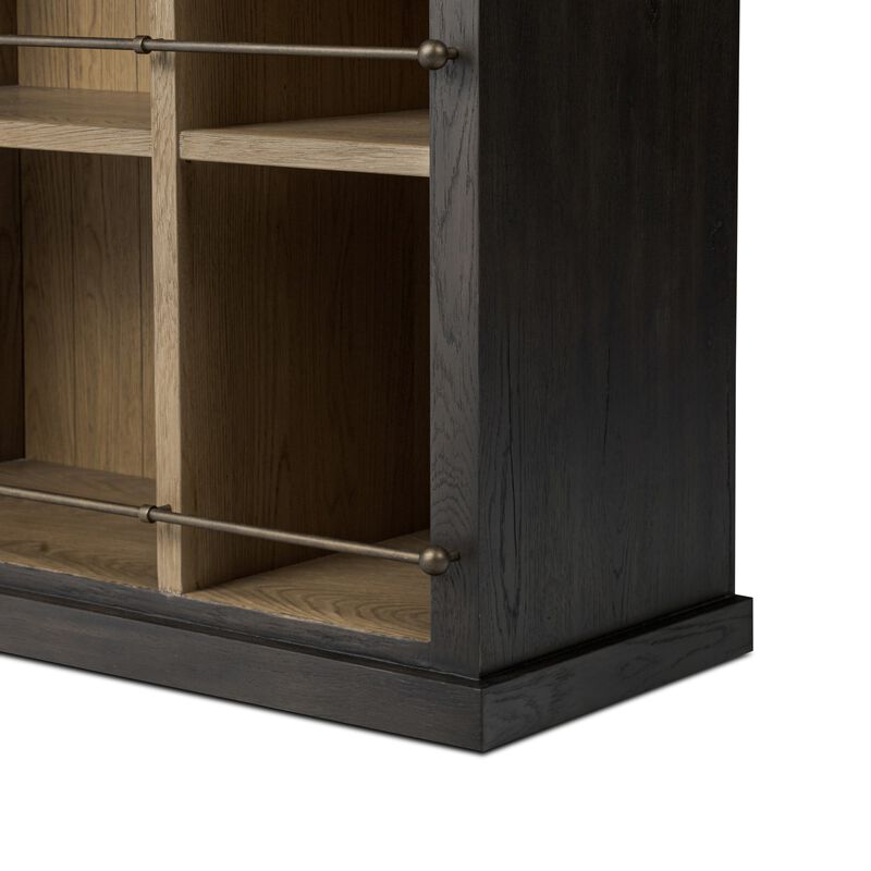 Alistair Smoked Black Bookcase