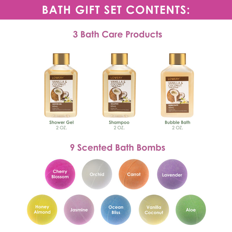 Lovery Bath Boms Gift Set for Women - 9 oversized scented bath bombs plus image number 5