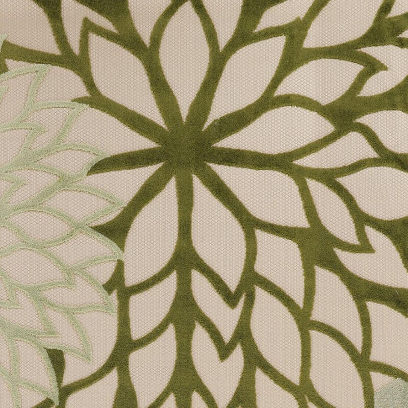 HomeRoots 8' X 11' Ivory And Green Floral Indoor Outdoor Area Rug image number 2