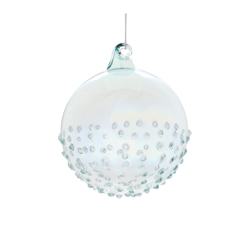 Set of 12 Iridescent Glass Ornaments – Round Christmas Tree Baubles with Light-Reflecting Finish for Elegant Holiday Display