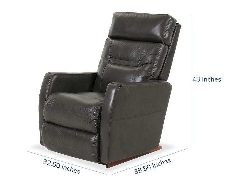 Lennon Charcoal Leather Rocking Recliner