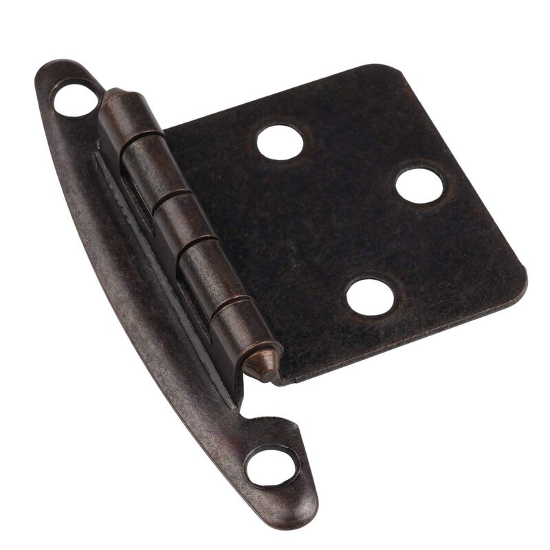 DecoBasics (25 Pairs Pack/50 Pcs) Brushed Bronze, Non Self Closing/Free Swinging Variable Overlay Flush Cabinet Hinge