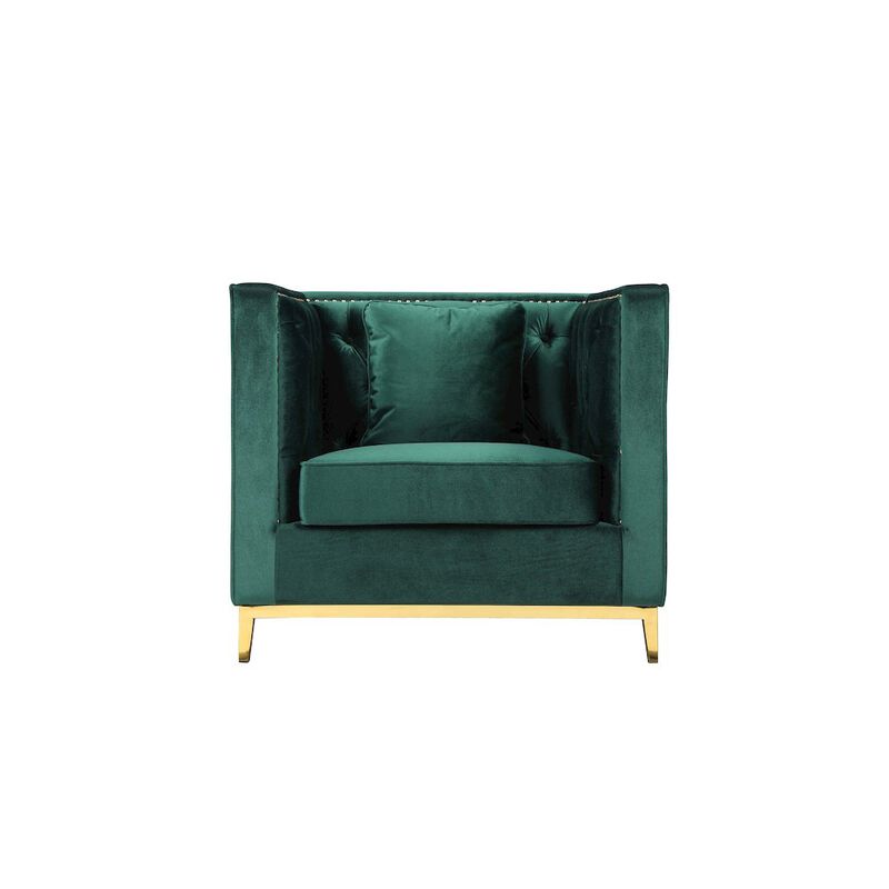 Pangea Home Vivienne Sofa Chair Velvet Green/Gold