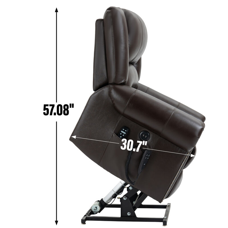 Streamdale Heavy Duty Leather Recliner with Heat & Massage image number 5