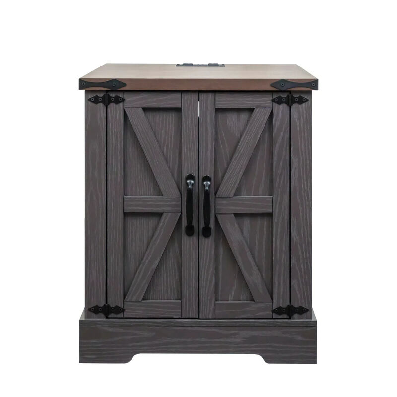 Merax Versatile Side Table End Table with Charging Statio