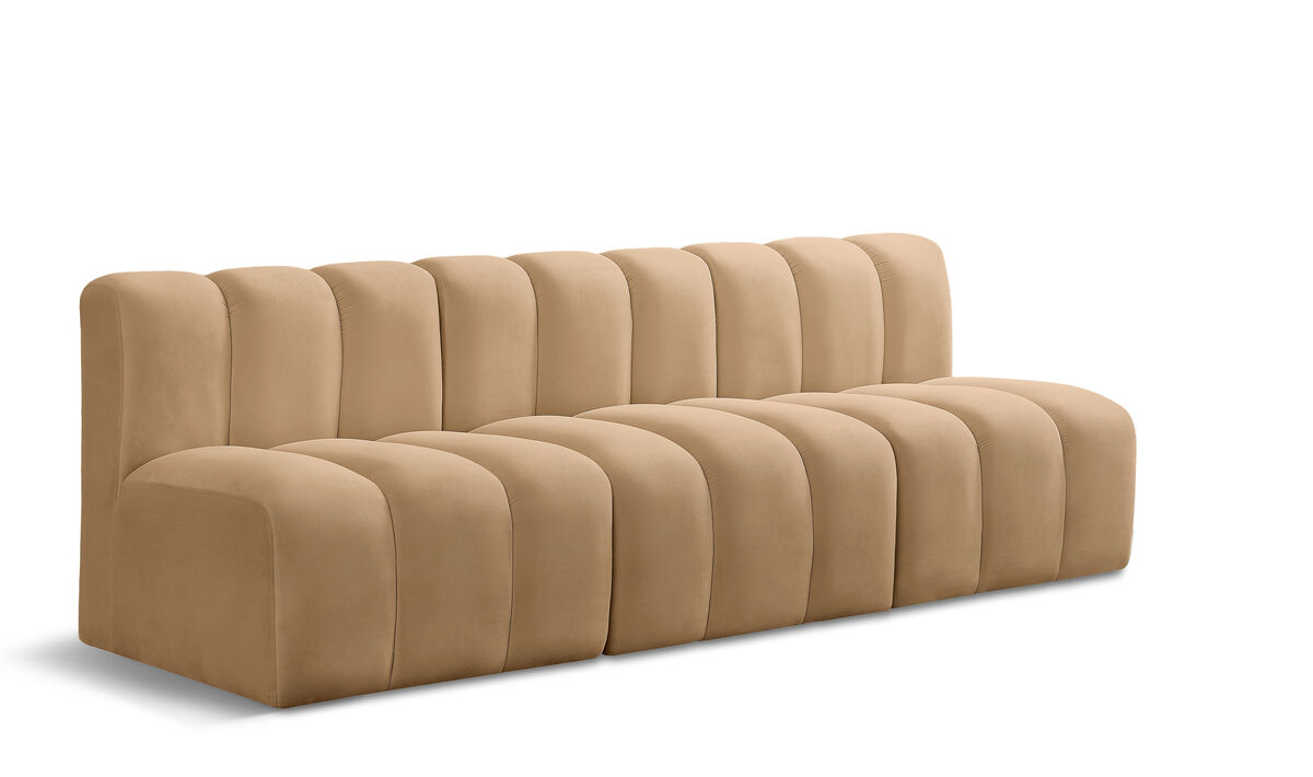Meridian Furniture Arc Camel Velvet Modular Sofa