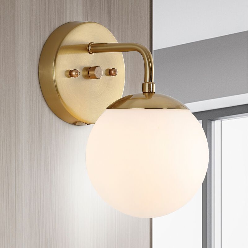 Louis Parisian Globe Metal/Frosted Glass Modern Contemporary LED Vanity Light