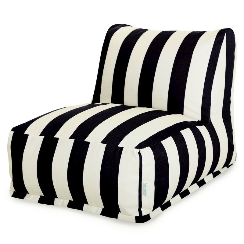 Majestic Home Goods Chair Lounger Vertical Stripe Black