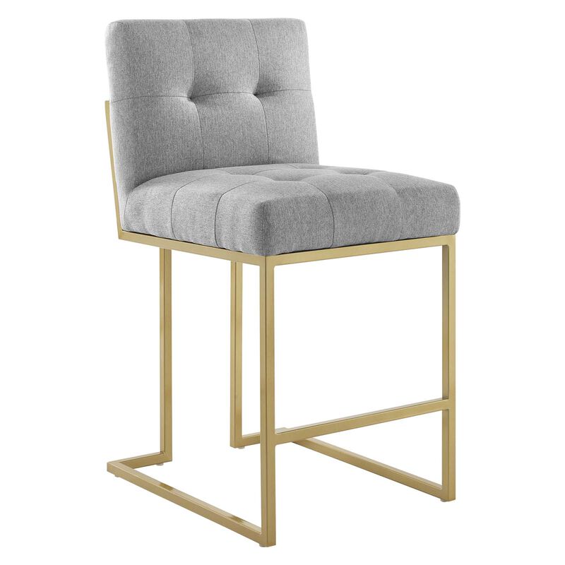Privy Gold Stainless Steel Upholstered Fabric Counter Stool image number 0