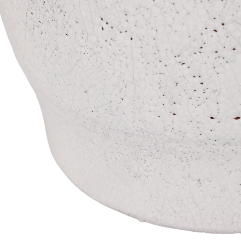 12x10" Crackle Finish Vase, White image number 5