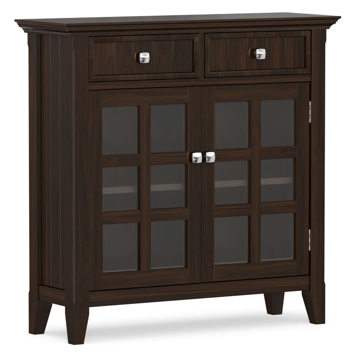 Acadian SOLID WOOD 36 inch Wide Transitional Entryway Hallway Storage Cabinet in Brunette Brown