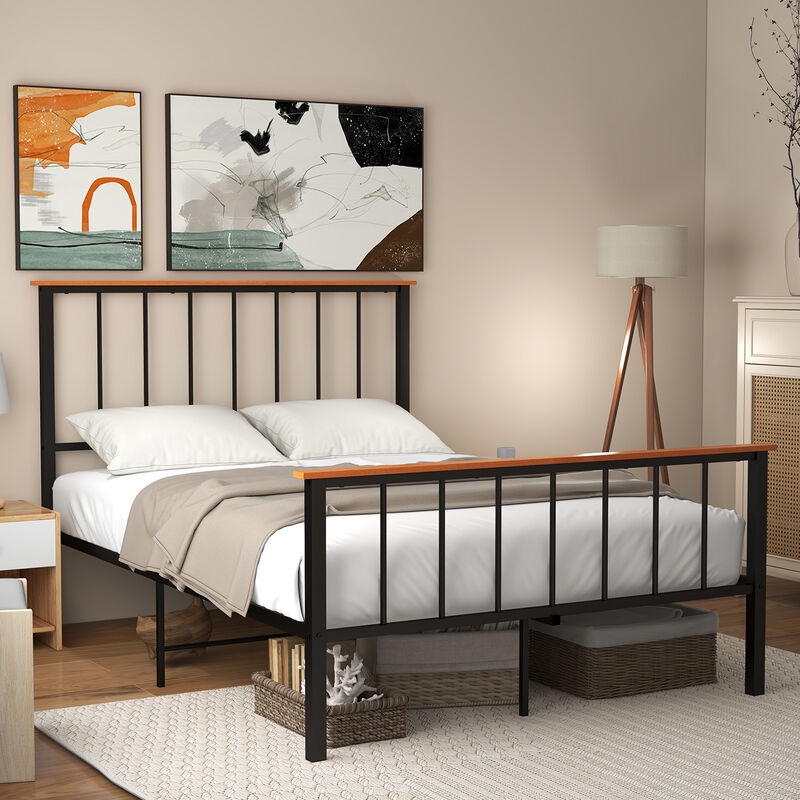Bed Frame with Headboard and Footboard