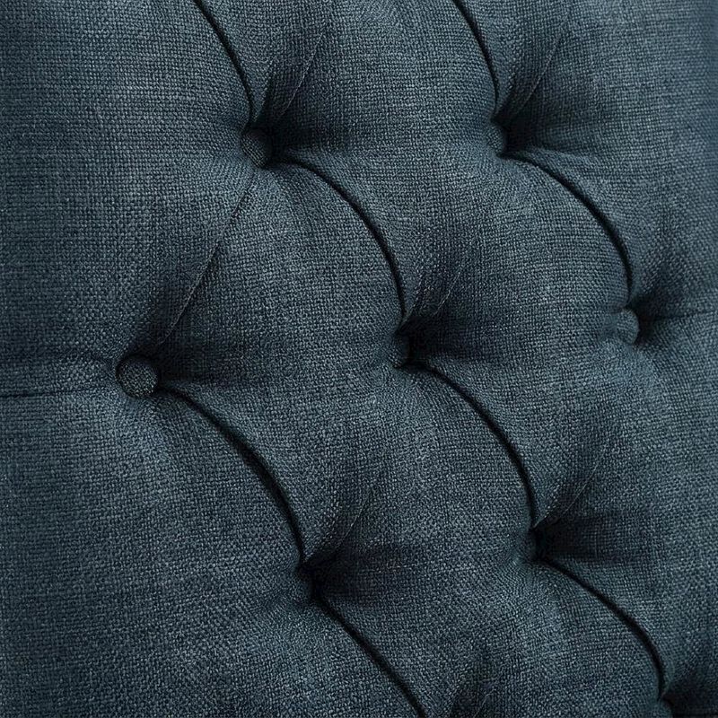 Button-Tufted Upholstered Fabric Parsons Chair, White image number 5