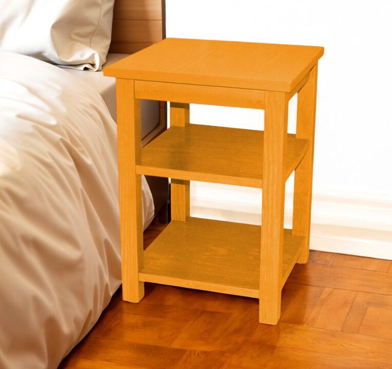 HomeRoots 28" Yellow Solid Wood Nightstand