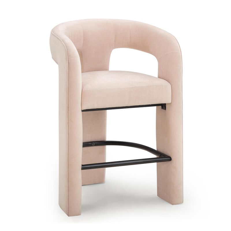Tov Furniture Malone Blush Perfomance Fabric Counter Stool image number 2