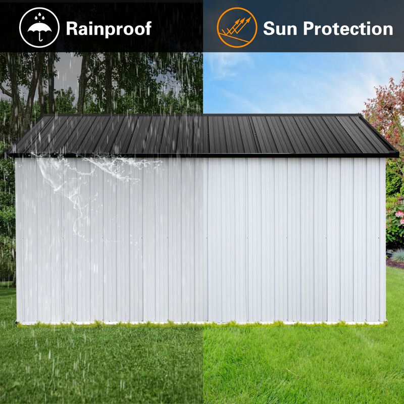12x10Ft Metal Outdoor Storage Shed with Window image number 3