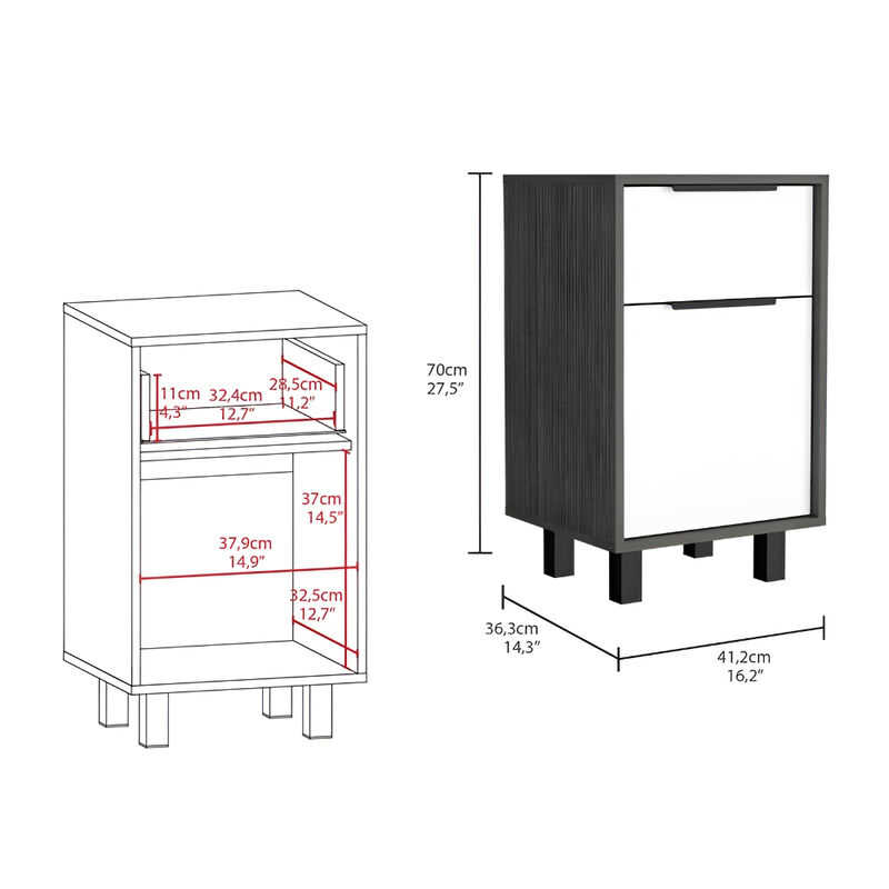 Contemporary Smokey Finish Nightstand &ndash; Stylish Bedroom Accent image number 3