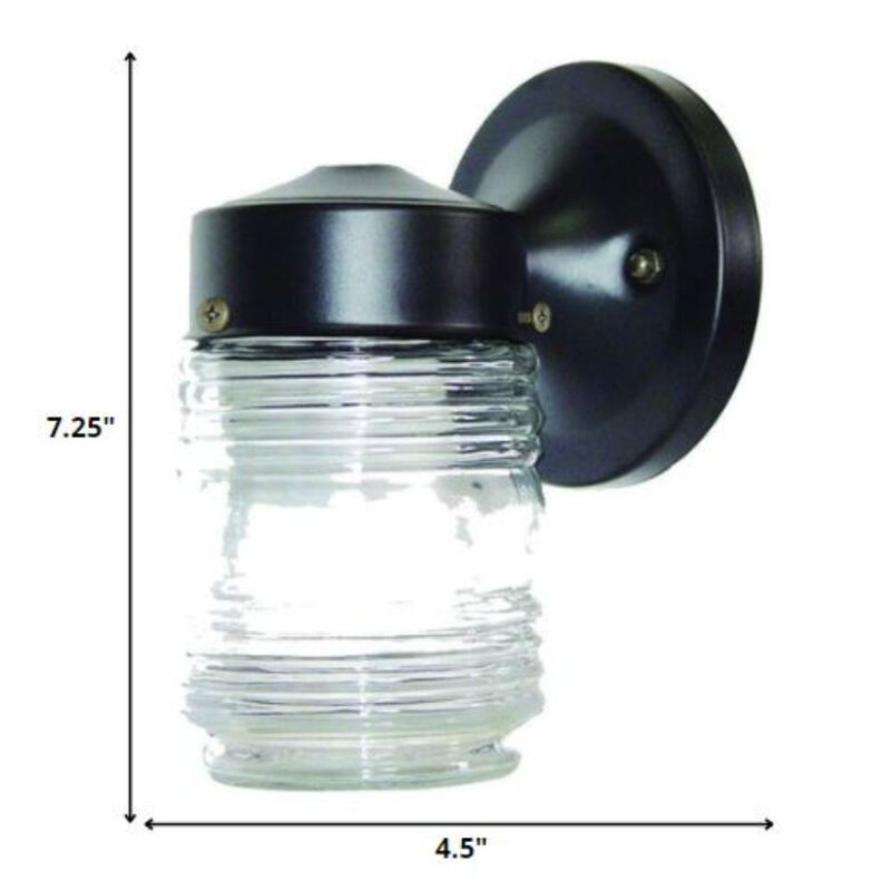 Homezia Black Standard Jelly Jar One Light Outdoor Wall Light