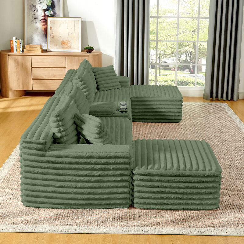 Snupdu 127" Cloud Couch Sectional image number 2