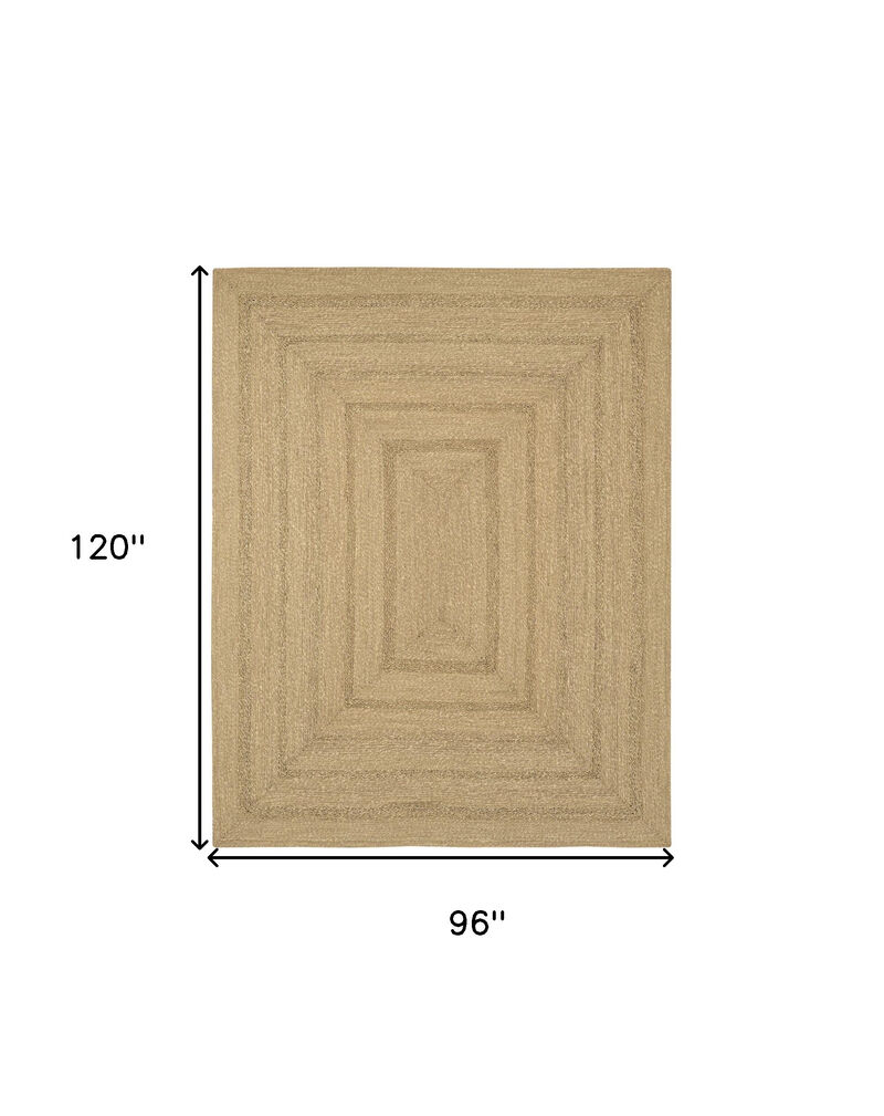 HomeRoots 8' X 10' Natural And Brown Handmade Indoor Outdoor Area Rug image number 2