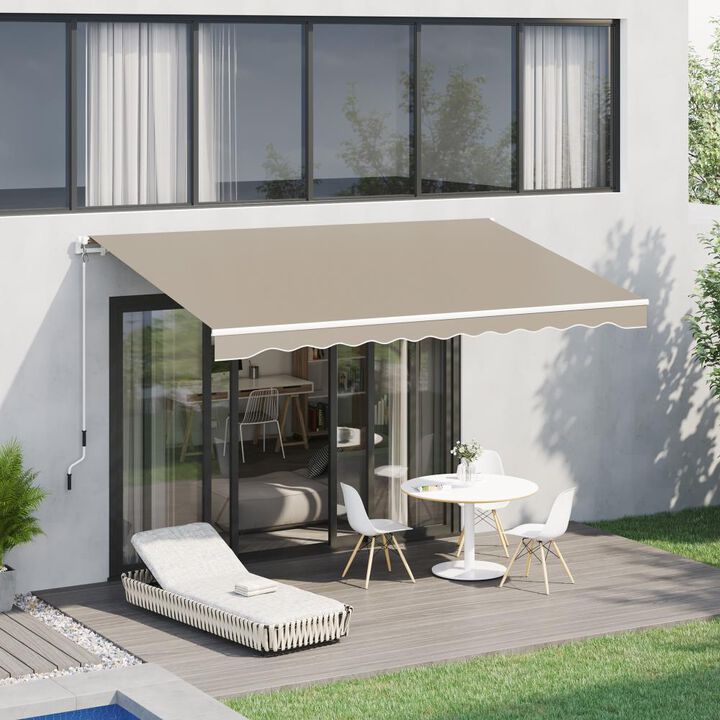 Hivvago 13' x 8' Manual Retractable Sunshade for Deck or Balcony