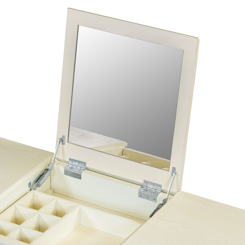 2-in-1 Vanity Desk with Flip-Top Mirror and Hidden Storage image number 6