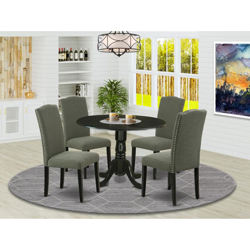 East West Furniture Dining Room Set Black
