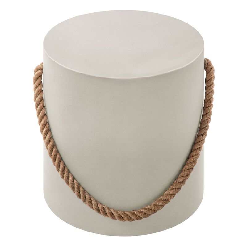 Isera Indoor - Outdoor Patio Rope Concrete Side Table Stool image number 3