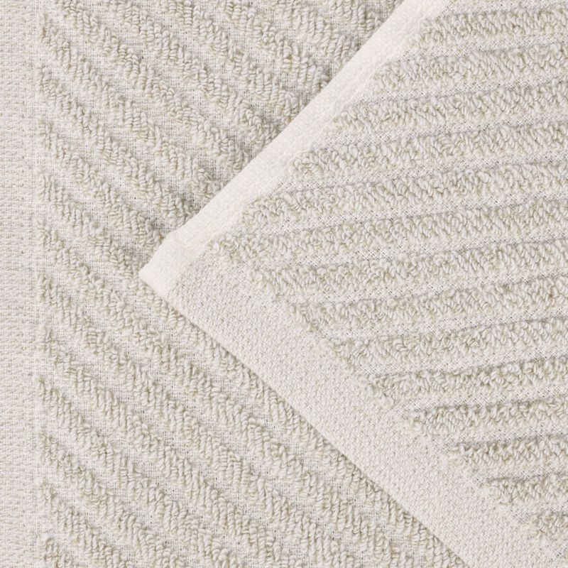 Cotton Blend Ribbed Hand Towels Set of 6, Soft Quick Dry Absorbent Towels for Daily Use image number 2