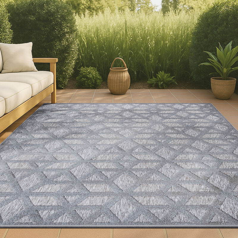 Talaia Neutral Geometric Indoor/Outdoor Area Rug