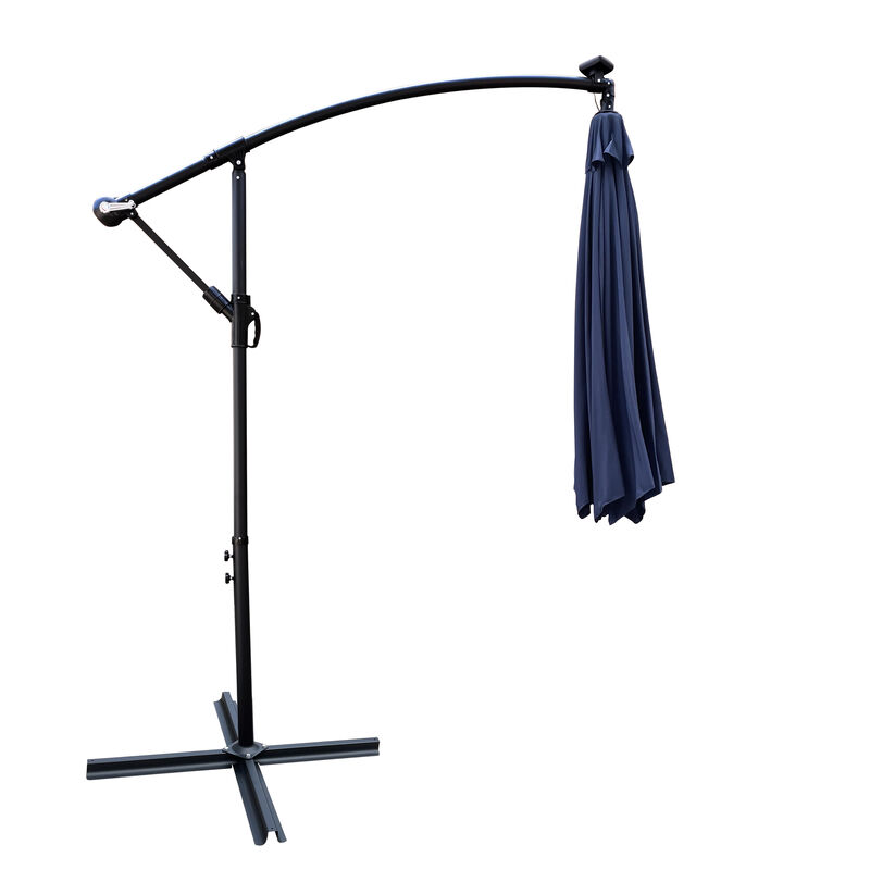 Streamdale 10ft LED Solar Patio Umbrella with Crank and Cross Base