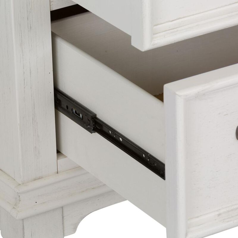 Liberty Furniture Allyson Park 5 Drawer Chest in Wirebrushed White w/ Charcoal Top image number 4