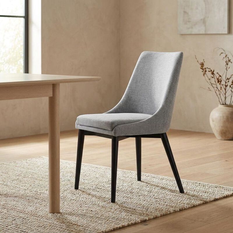 Fabric-Upholstered Dining Chair with Cushioned Seat image number 4