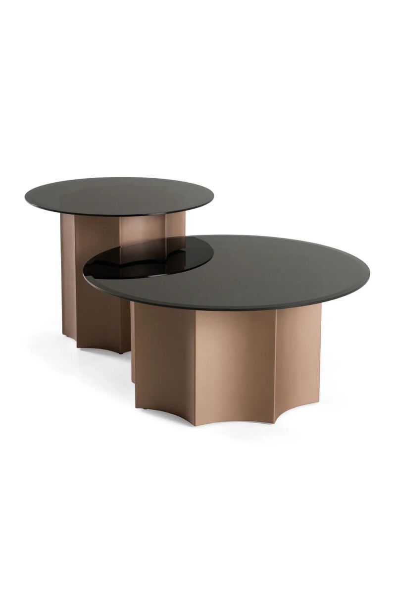 Black Glass Nesting Coffee Tables (2) | OROA Modern Ingram image number 2