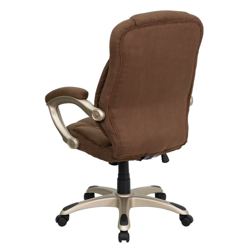 Jessie High Back Black LeatherSoft Contemporary Executive Swivel Ergonomic Office Chair image number 4