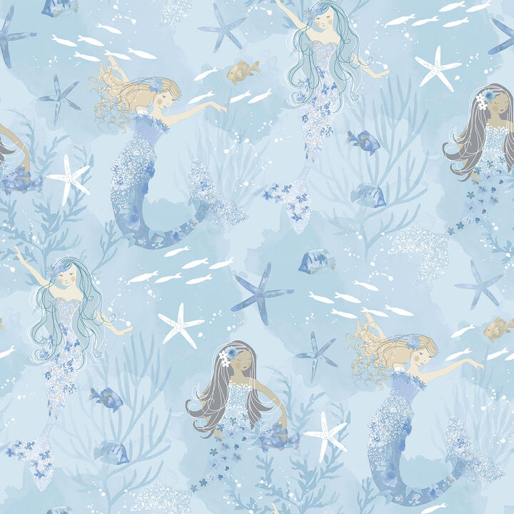 Tiny Tots 2 Mermaids Blue Wallpaper G78388