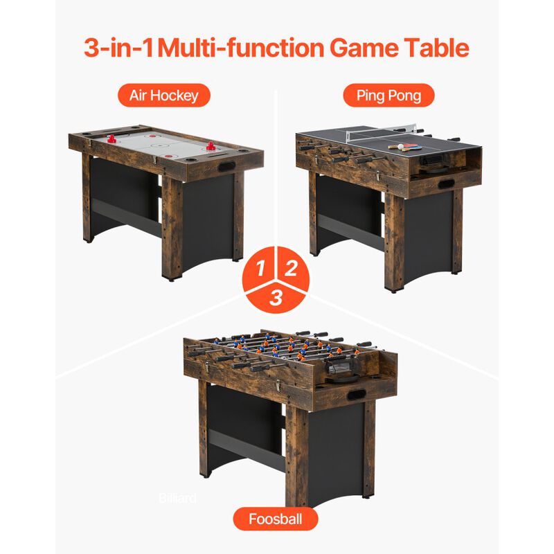 3 in 1 Combo Game Table 54in Air Hockey Ping Pong and Foosball image number 5