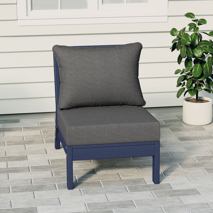 Outdoor HDPE Deep Seating Modular Armless Patio Chair