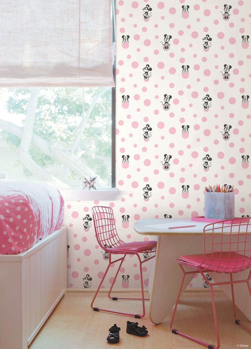 Minnie Dots Pink Wallpaper image number 1