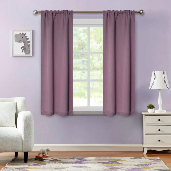 Blackout Curtain Set of 2, Solid Window Drapes for Bedroom and Living Room
