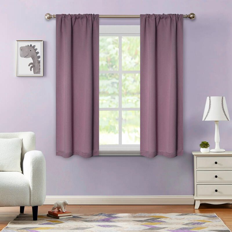 Blackout Curtain Set of 2, Solid Window Drapes for Bedroom and Living Room image number 1