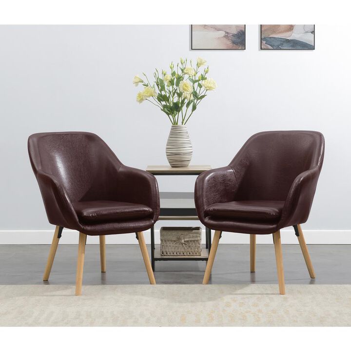 Convenience Concepts Take a Seat Charlotte Accent Chair, Espresso Faux Leather