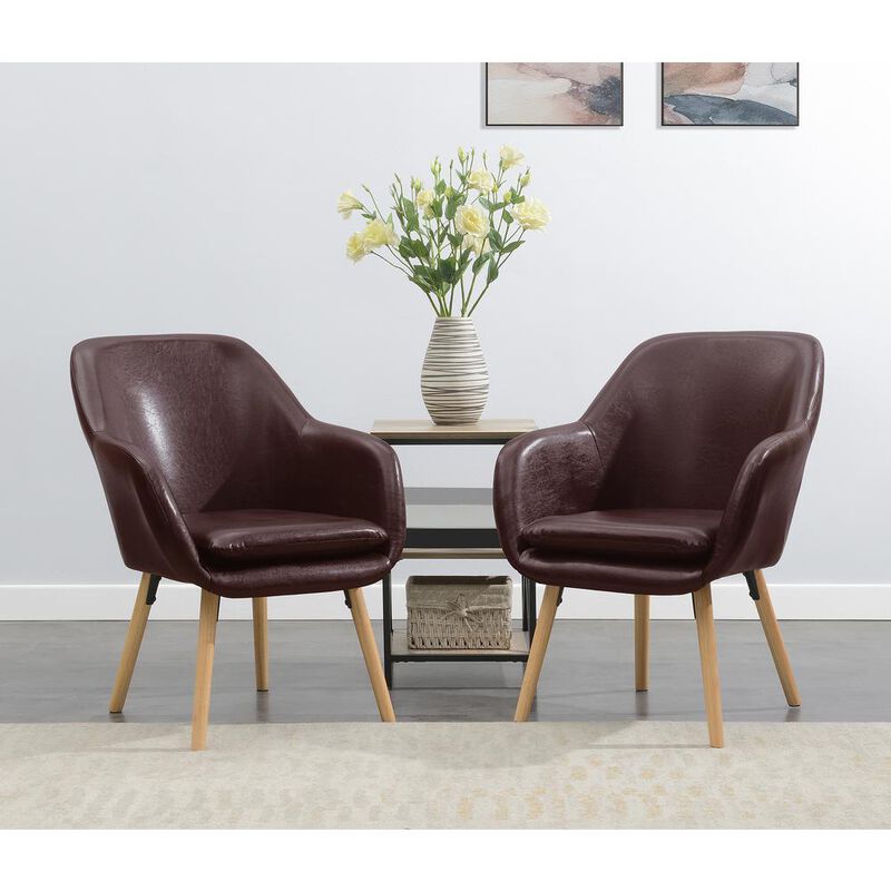 Convenience Concepts Take a Seat Charlotte Accent Chair, Espresso Faux Leather